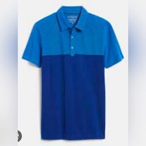 Banana Republic Blue Polo Shirt Color-Block Design